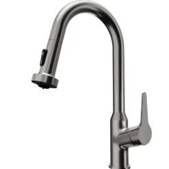 Karran Dockton Single Lever Handle Lead-free Brass ADA Kitchen Faucet, Pull Down, Stainless Steel, KKF250SS
