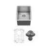 Karran Elite 15" Rectangular Stainless Steel Bar/Prep Sink with Accessories, 16 Gauge, EL-71-PK1