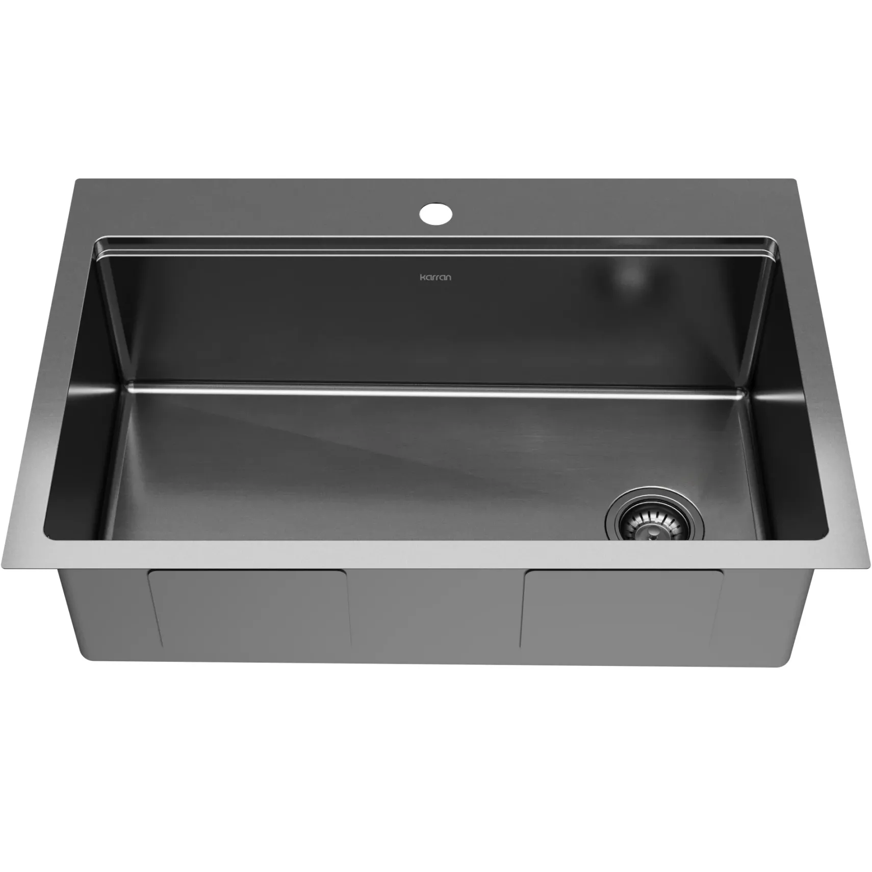 Karran Elite Workstation 33" Drop In Stainless Steel Kitchen Sink, Gunmetal Black, WST-26-D1-PK1
