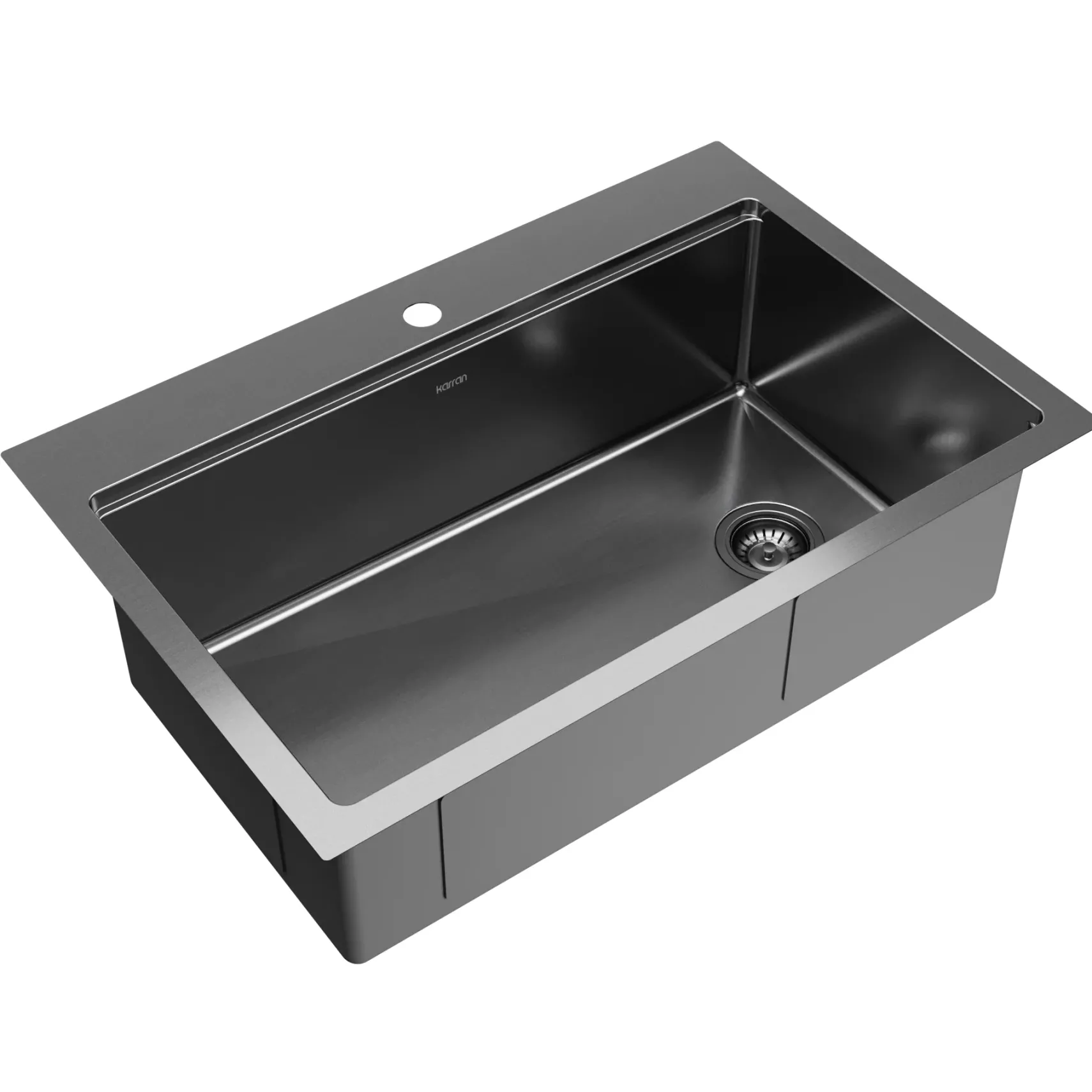 Karran Elite Workstation 33" Drop In Stainless Steel Kitchen Sink, Gunmetal Black, WST-26-D1-PK1
