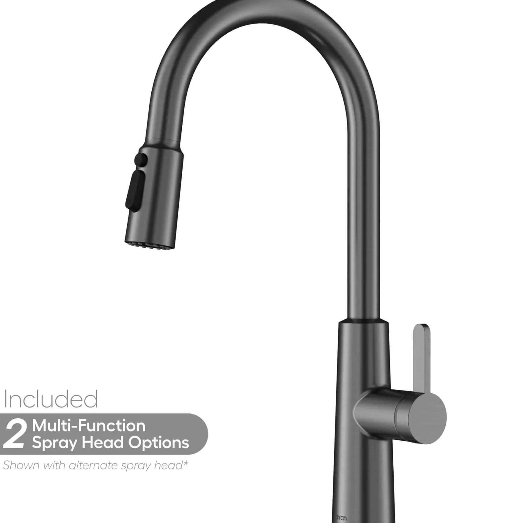 Karran Elmsworth 1.8 GPM Single Lever Lead-free Brass ADA Kitchen Faucet, Pull-Down, Spot-Free Gunmetal Grey, KKF760SFGG