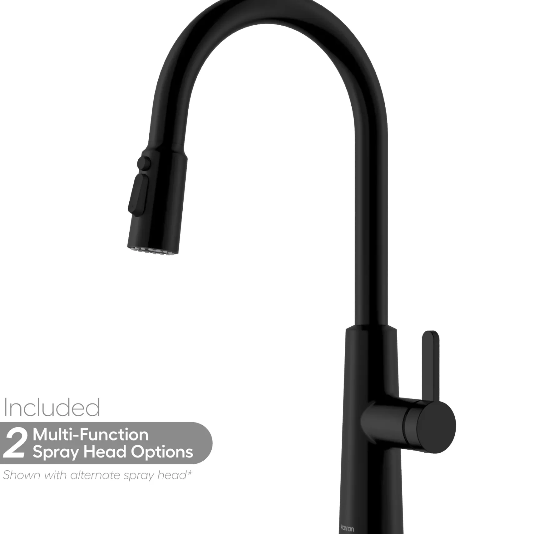 Karran Elmsworth 1.8 GPM Single Lever Lead-free Brass ADA Kitchen Faucet, Pull-Down, Matte Black, KKF760MB