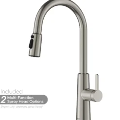 Karran Elmsworth 1.8 GPM Single Lever Lead-free Brass ADA Kitchen Faucet, Pull-Down, Spot Free Stainless Steel, KKF760SFSS
