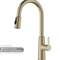 Karran Elmsworth 1.8 GPM Single Lever Lead-free Brass ADA Kitchen Faucet, Pull-Down, Spot-Free Champagne Bronze, KKF760SFCB