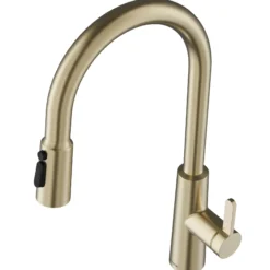 Karran Elmsworth 1.8 GPM Single Lever Lead-free Brass ADA Kitchen Faucet, Pull-Down, Spot-Free Champagne Bronze, KKF760SFCB