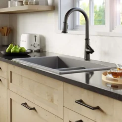 Karran Elwood 1.8 GPM Single Lever Handle Lead-free Brass ADA Kitchen Faucet, Pull-Down Kitchen, Matte Black, KKF330MB