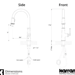 Karran Elwood 1.8 GPM Single Lever Handle Lead-free Brass ADA Kitchen Faucet, Pull-Down Kitchen, Matte Black, KKF330MB