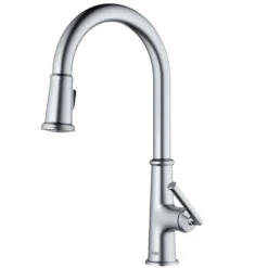 Karran Elwood 1.8 GPM Single Lever Handle Lead-free Brass ADA Kitchen Faucet, Pull-Down Kitchen, Stainless Steel, KKF330SS