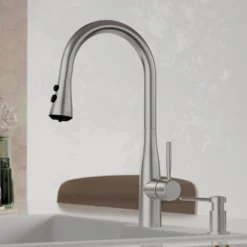 Karran Faraday 1.8 GPM Single Lever Lead-free Brass ADA Kitchen Faucet, Pull-Down, Spot Free Stainless Steel, KKF750SFSS