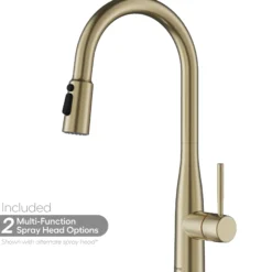 Karran Faraday 1.8 GPM Single Lever Lead-free Brass ADA Kitchen Faucet, Pull-Down, Spot-Free Champagne Bronze, KKF750SFCB