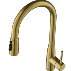 Karran Faraday 1.8 GPM Single Lever Lead-free Brass ADA Kitchen Faucet, Pull-Down, Spot-Free Brushed Gold, KKF750SFBG