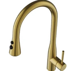 Karran Faraday 1.8 GPM Single Lever Lead-free Brass ADA Kitchen Faucet, Pull-Down, Spot-Free Brushed Gold, KKF750SFBG