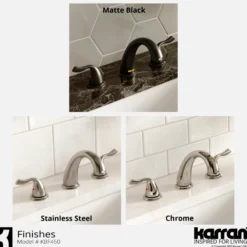 Karran Fulham 1.2 GPM Double Lever Handle Lead-free Brass ADA Bathroom Faucet, Widespread, Chrome, KBF450C