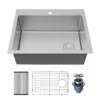 Karran Fusion 28" Drop In/Topmount Stainless Steel Kitchen Sink with Accessories, 16 Gauge, TMSB2831-PK1