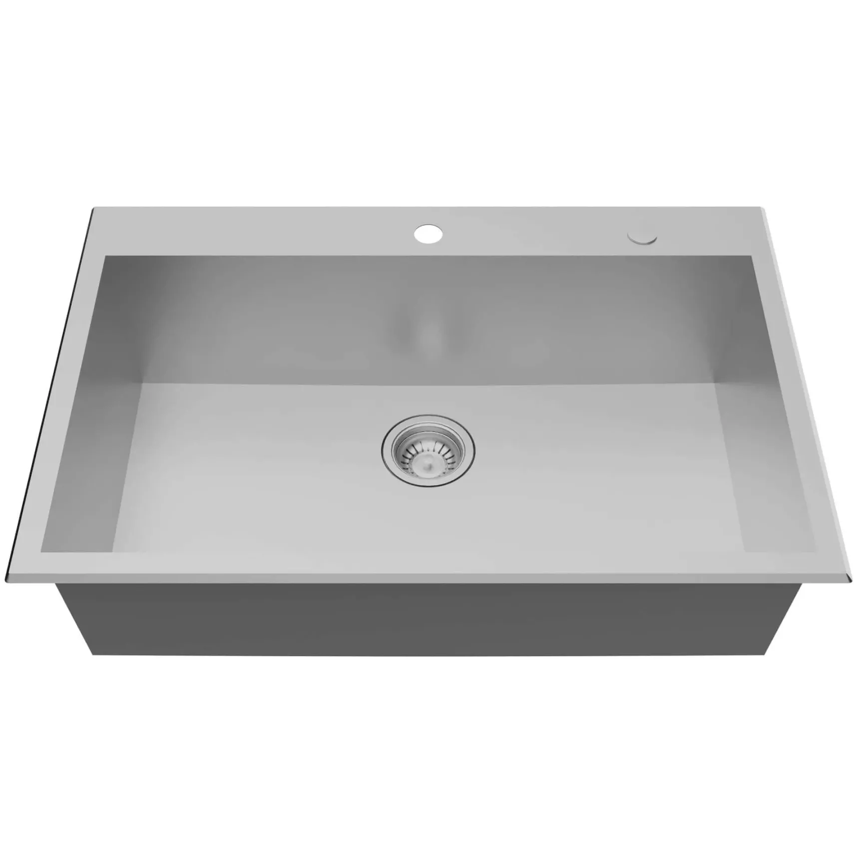 Karran Fusion 33" Drop In/Topmount Stainless Steel ADA Kitchen Sink with Accessories, 18 Gauge, TMSB3320-PK1
