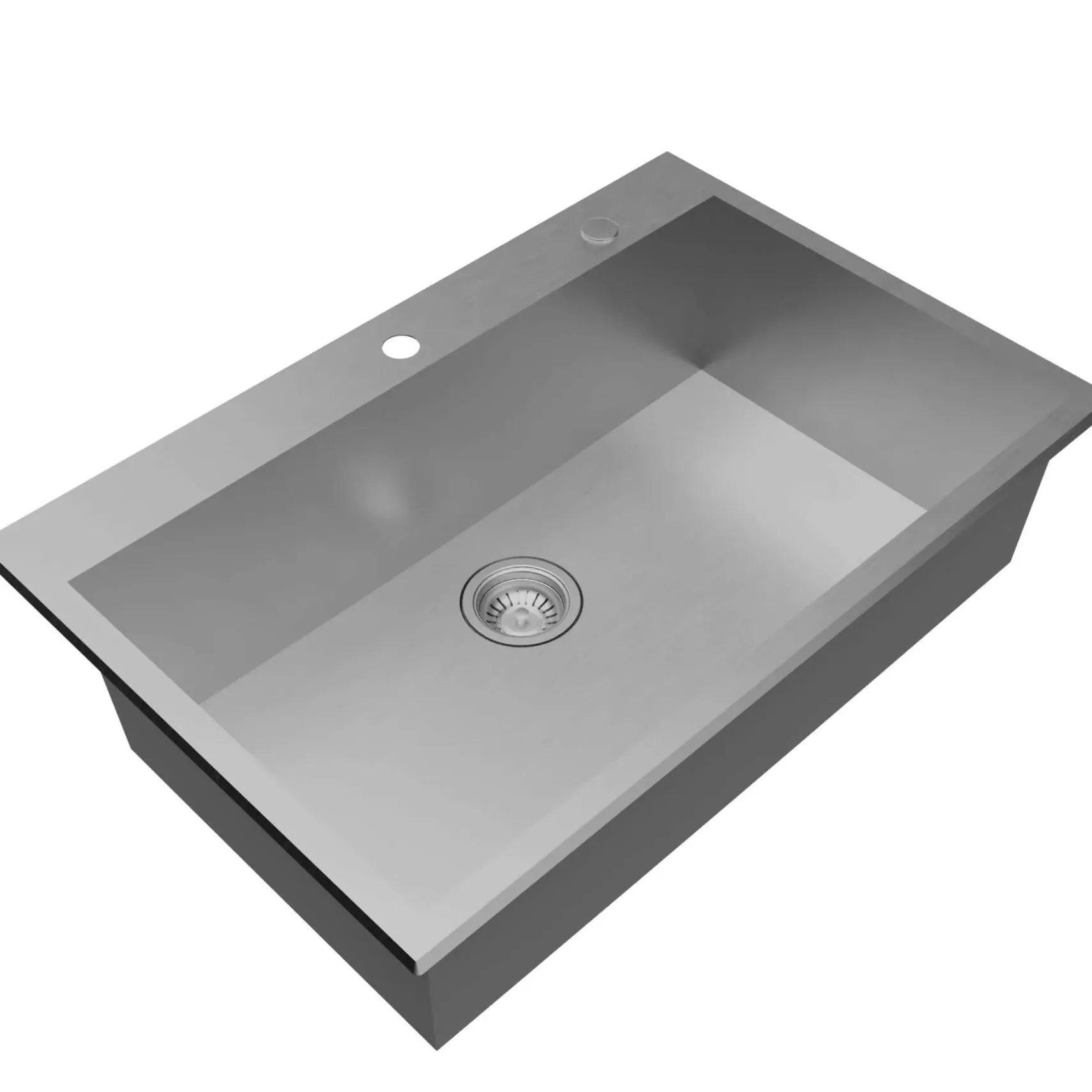 Karran Fusion 33" Drop In/Topmount Stainless Steel ADA Kitchen Sink with Accessories, 18 Gauge, TMSB3320-PK1