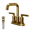 Karran Gillingham 1.2 GPM Double Lever Handle Lead-free Brass ADA Bathroom Faucet, Centerset, Gold, KBF536G