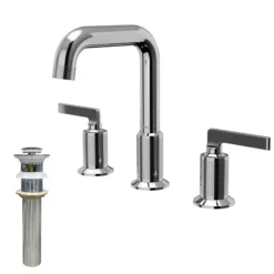 Karran Gillingham 1.2 GPM Double Lever Handle Lead-free Brass ADA Bathroom Faucet, Widespread, Chrome, KBF534C