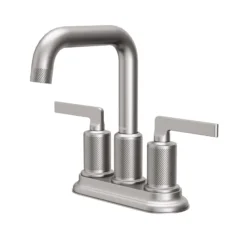 Karran Gillingham 1.2 GPM Double Lever Handle Lead-free Brass ADA Bathroom Faucet, Centerset, Stainless Steel, KBF536SS