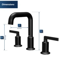 Karran Gillingham 1.2 GPM Double Lever Handle Lead-free Brass ADA Bathroom Faucet, Widespread, Matte Black, KBF534MB