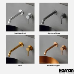 Karran Grantham 1.5 GPM Single Lever Handle Lead-free Brass ADA Bathroom Faucet, Wall Mounted, Gunmetal Grey, KBF610GG