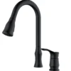 Karran Hillwood 1.8 GPM Single Lever Handle Lead-free Brass ADA Kitchen Faucet, Pull-Down Kitchen, Matte Black, KKF260MB