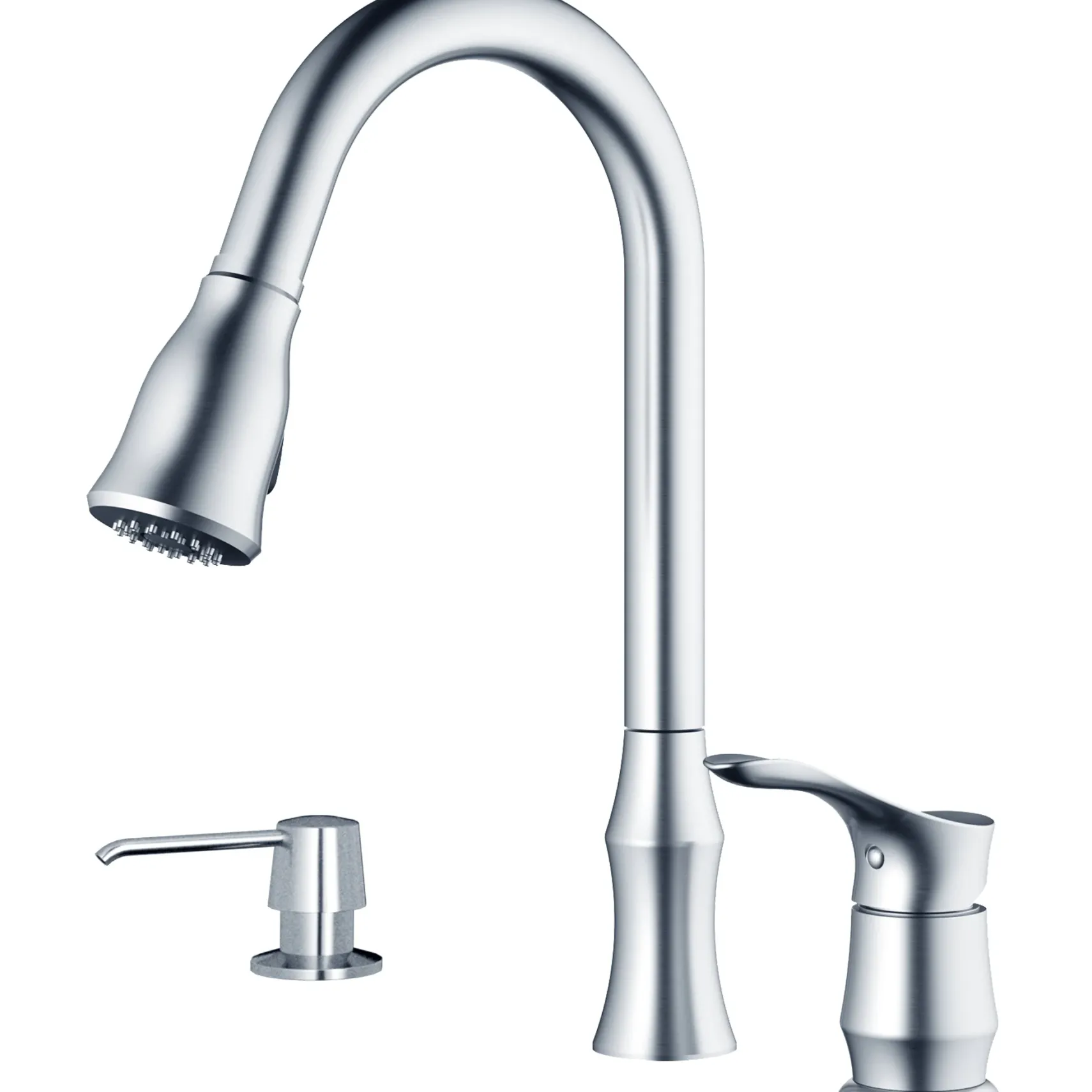 Karran Hillwood 1.8 GPM Single Lever Handle Lead-free Brass ADA Kitchen Faucet, Pull-Down Kitchen, Stainless Steel, KKF260SD25SS