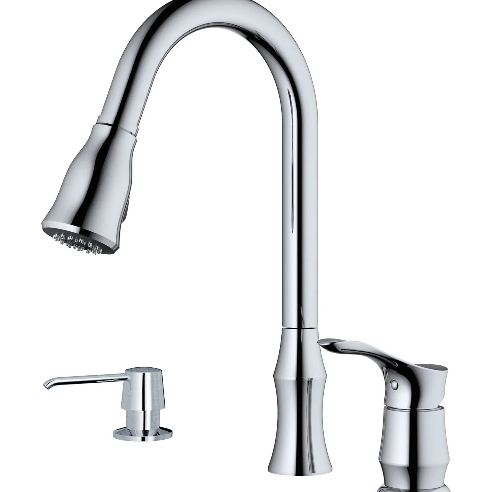 Karran Hillwood 1.8 GPM Single Lever Handle Lead-free Brass ADA Kitchen Faucet, Pull-Down Kitchen, Chrome, KKF260SD25C