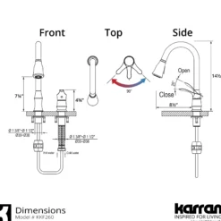 Karran Hillwood 1.8 GPM Single Lever Handle Lead-free Brass ADA Kitchen Faucet, Pull-Down Kitchen, Chrome, KKF260SD25C