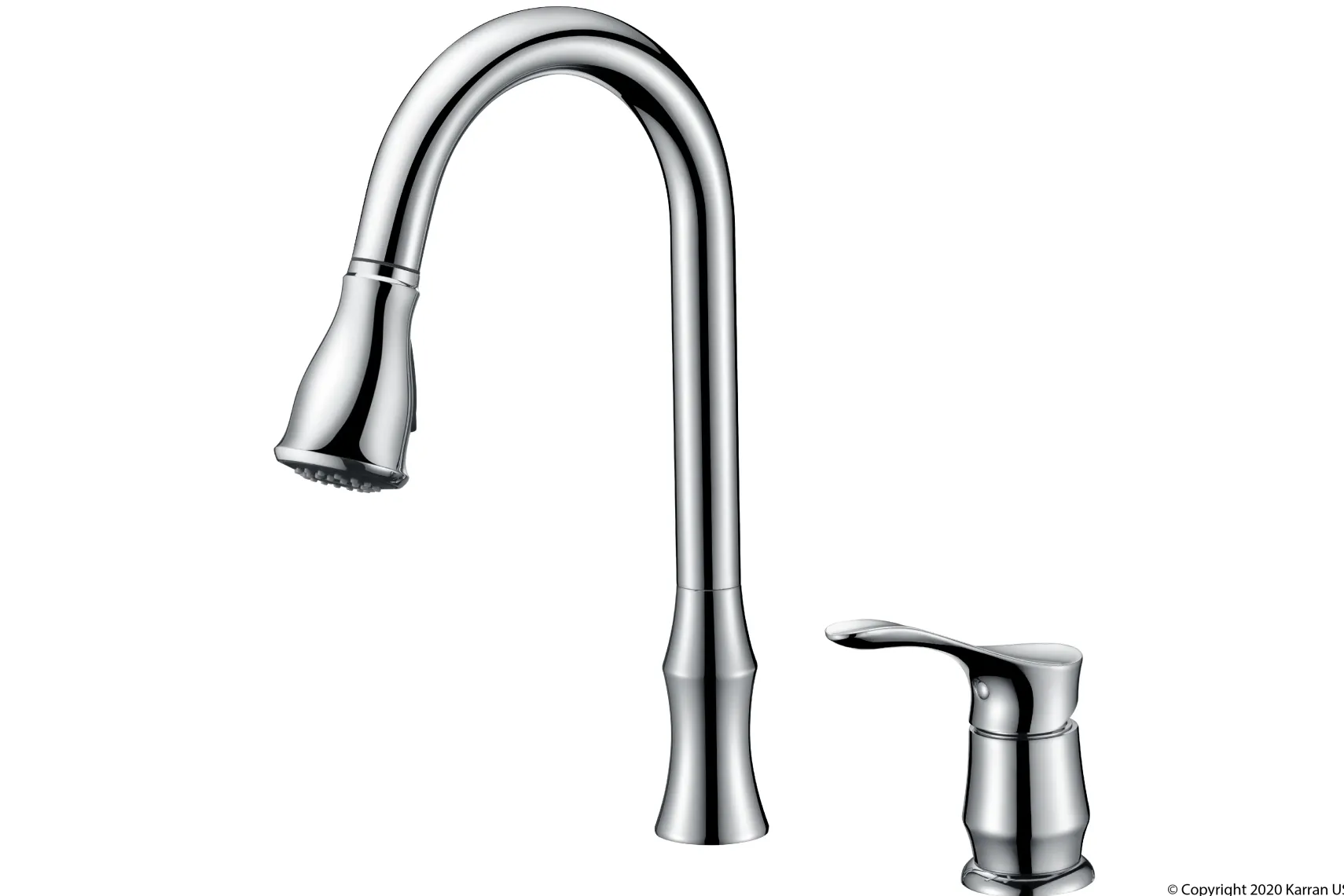 Karran Hillwood Single Lever Handle Lead-free Brass ADA Kitchen Faucet, Pull Down, Chrome, KKF260C