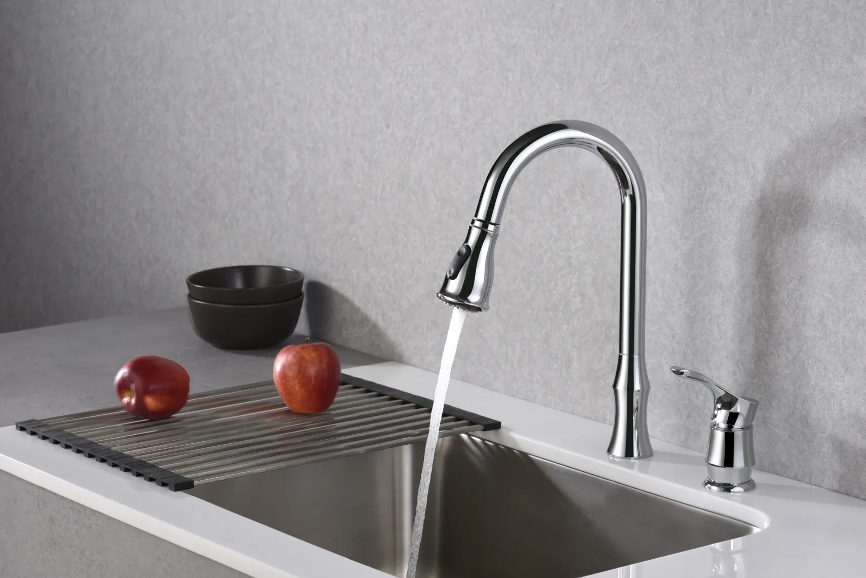 Karran Hillwood Single Lever Handle Lead-free Brass ADA Kitchen Faucet, Pull Down, Chrome, KKF260C