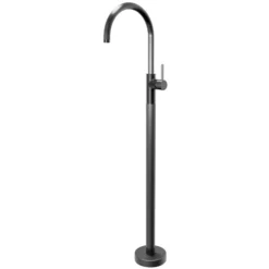 Karran Howick 1.5 GPM Single Lever Handle Lead-free Brass Bathroom Faucet, Freestanding Floor Mounted, Gunmetal Grey, KBF650GG