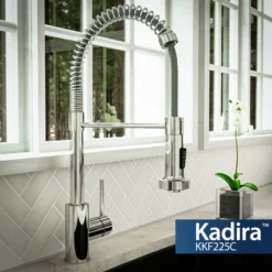 Karran Kadira 1.8 GPM Single Lever Handle Lead-free Brass ADA Kitchen Faucet, Pull-Down, Chrome, KKF225C