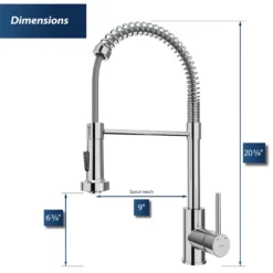 Karran Kadira 1.8 GPM Single Lever Handle Lead-free Brass ADA Kitchen Faucet, Pull-Down, Chrome, KKF225C