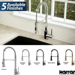 Karran Kadira 1.8 GPM Single Lever Handle Lead-free Brass ADA Kitchen Faucet, Pull-Down, Chrome, KKF225C