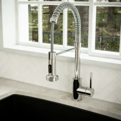 Karran Kadira 1.8 GPM Single Lever Handle Lead-free Brass ADA Kitchen Faucet, Pull-Down, Chrome, KKF225C