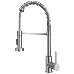 Karran Kadira 1.8 GPM Single Lever Handle Lead-free Brass ADA Kitchen Faucet, Pull-Down, Stainless Steel, KKF225SS