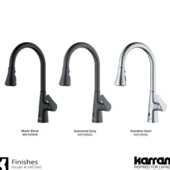 Karran Kadoma 1.8 GPM Single Lever Handle Touchless ADA Kitchen Faucet, Pull-Down Kitchen, Gunmetal Grey, KKF340GG