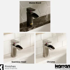 Karran Kassel 1.2 GPM Single Lever Handle Lead-free Brass ADA Bathroom Faucet, Basin, Matte Black, KBF440MB