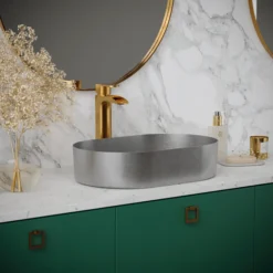 Karran Kassel 1.2 GPM Single Lever Handle Lead-free Brass ADA Bathroom Faucet, Vessel, Gold, KBF442G