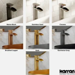 Karran Kassel 1.2 GPM Single Lever Handle Lead-free Brass ADA Bathroom Faucet, Vessel, Gold, KBF442G