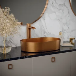 Karran Kassel 1.2 GPM Single Lever Handle Lead-free Brass ADA Bathroom Faucet, Vessel, Brushed Copper, KBF442BC