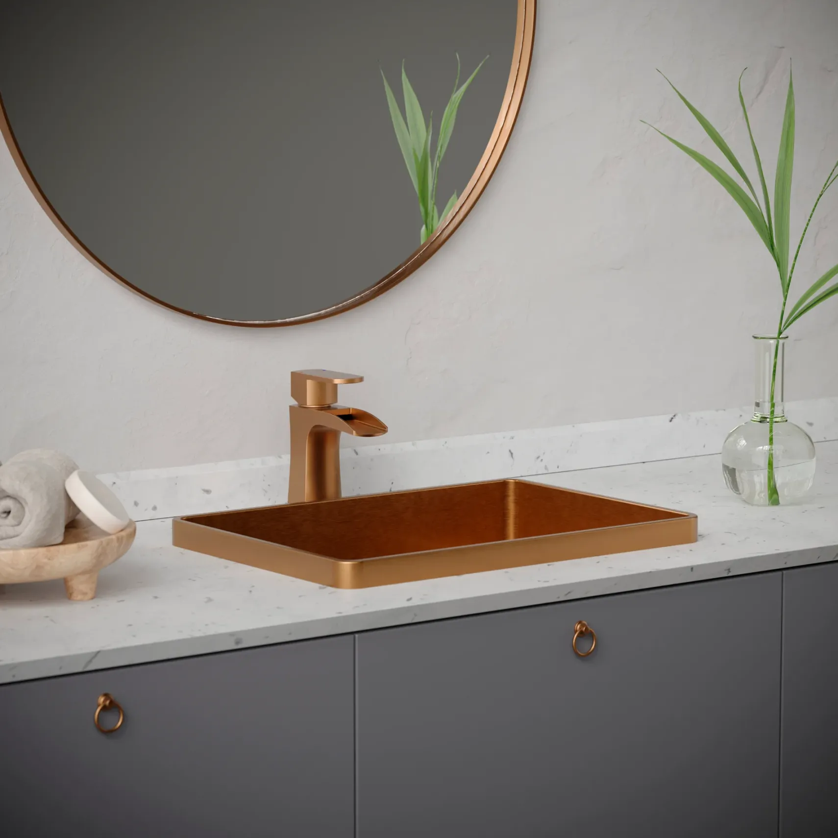 Karran Kassel 1.2 GPM Single Lever Handle Lead-free Brass ADA Bathroom Faucet, Basin, Brushed Copper, KBF440BC