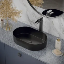 Karran Kassel 1.2 GPM Single Lever Handle Lead-free Brass ADA Bathroom Faucet, Vessel, Gunmetal Grey, KBF442GG
