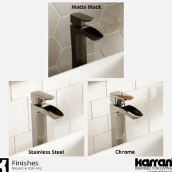Karran Kassel 1.2 GPM Single Lever Handle Lead-free Brass ADA Bathroom Faucet, Vessel, Matte Black, KBF442MB