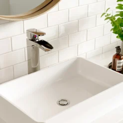 Karran Kassel 1.2 GPM Single Lever Handle Lead-free Brass ADA Bathroom Faucet, Vessel, Chrome, KBF442C
