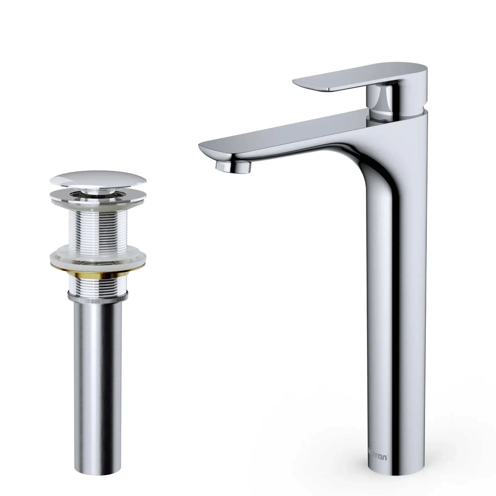 Karran Kayes 1.2 GPM Single Lever Handle Lead-free Brass ADA Bathroom Faucet, Vessel, Chrome, KBF422C