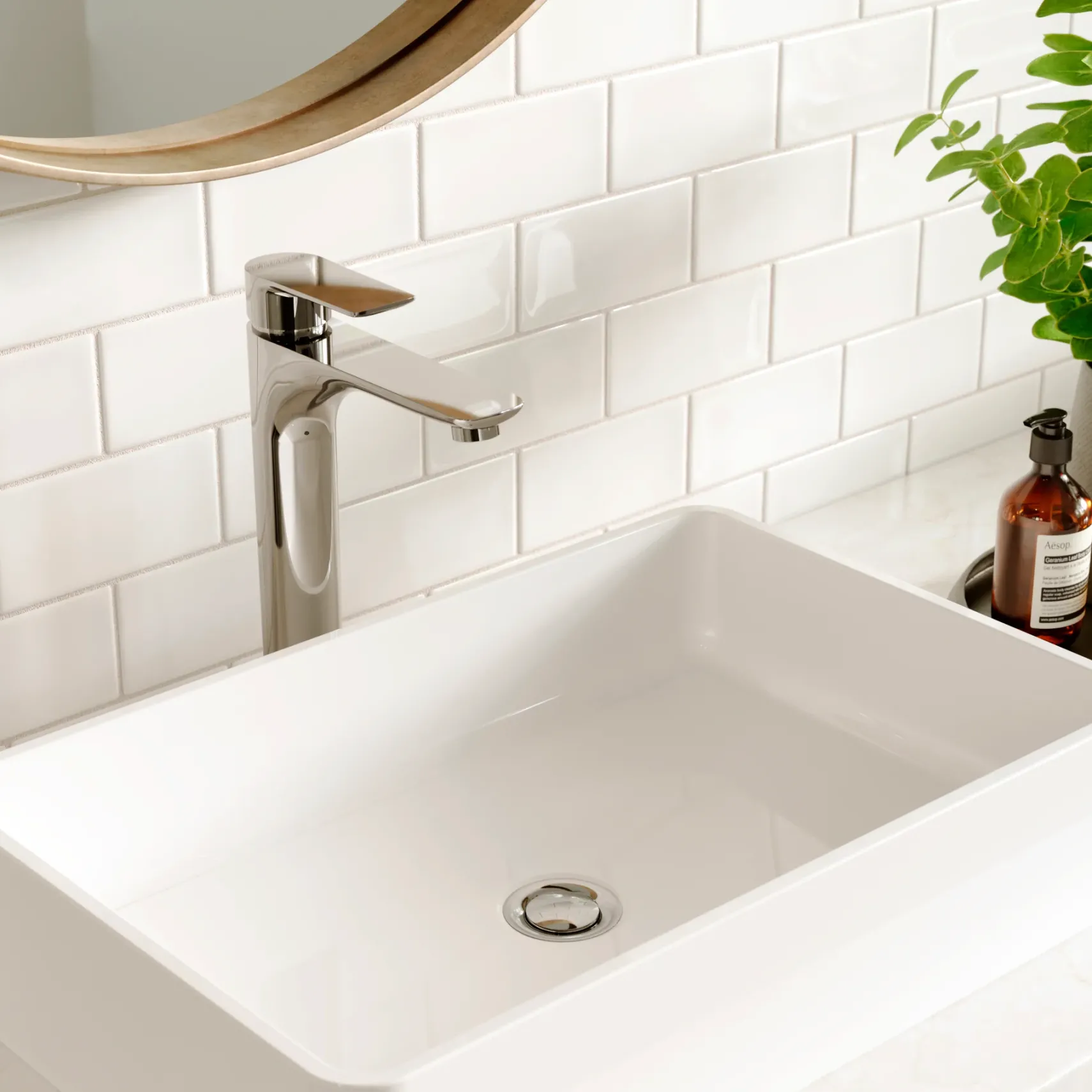 Karran Kayes 1.2 GPM Single Lever Handle Lead-free Brass ADA Bathroom Faucet, Vessel, Chrome, KBF422C