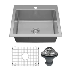 Karran Lansen 25" Drop In Stainless Steel Kitchen Sink, 18 Gauge, TMSB2511-PK1