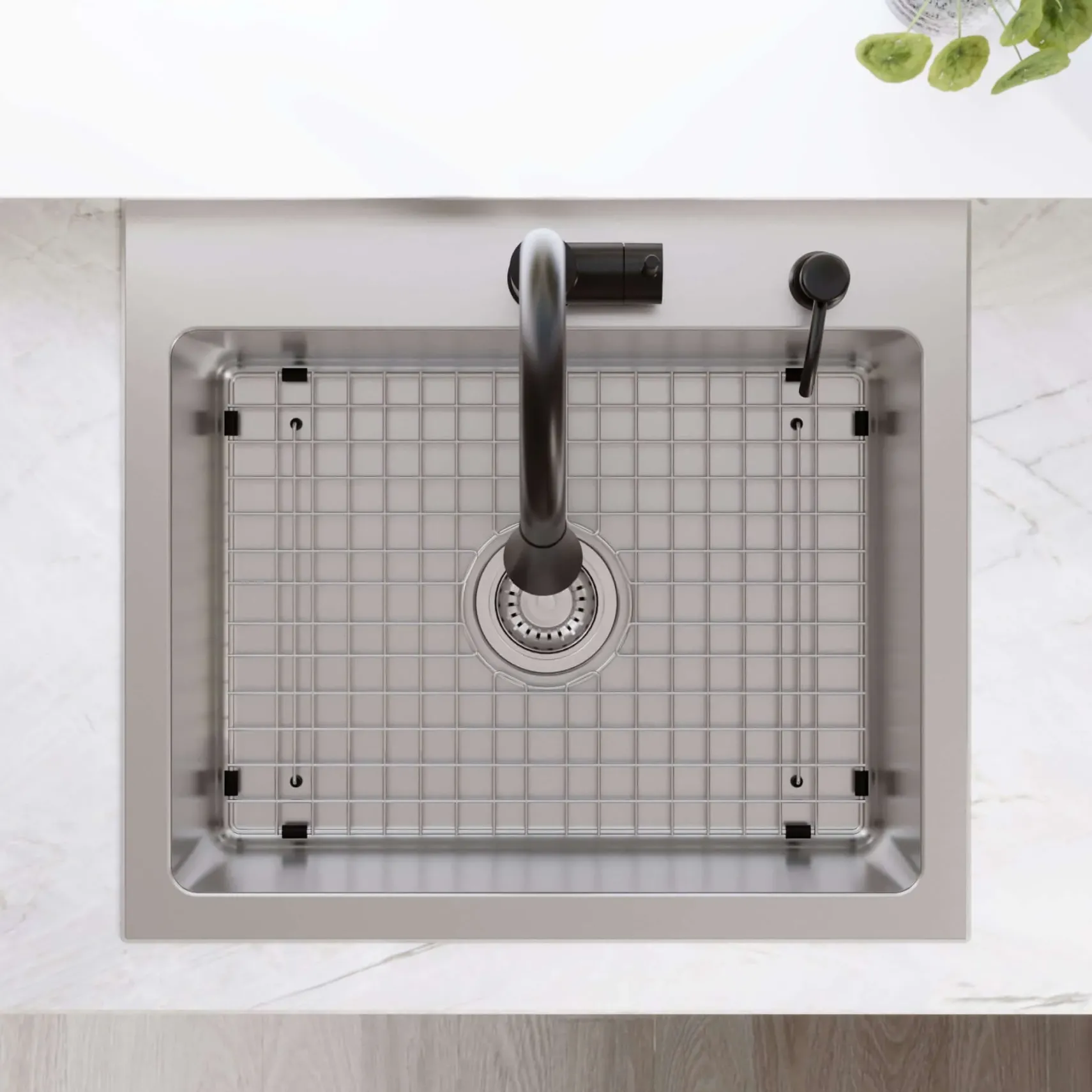 Karran Lansen 25" Drop In Stainless Steel Kitchen Sink, 18 Gauge, TMSB2511-PK1